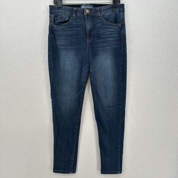 Democracy Jeans Women 10 Skinny Ab Solution Blue Stretch Denim Tummy Control - Picture 1 of 12